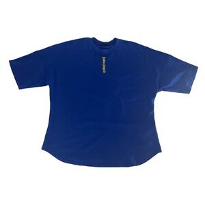 Palm Angels Shirt Men Large Blue Short Sleeve Streetwear Designer Casual Graphic